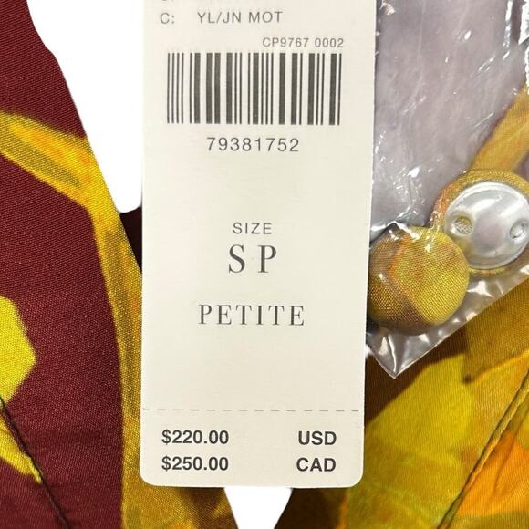 NWT Siddhartha Bansal Anthro Arcadia Print Tiered Dress Womens Size Petite Small - Picture 4 of 7